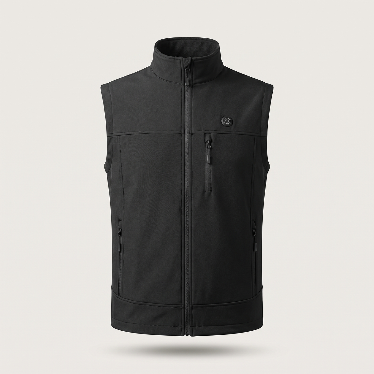 ALOVSTEIN Heated Vest in black, front view