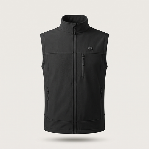 ALOVSTEIN Heated Vest in black, front view